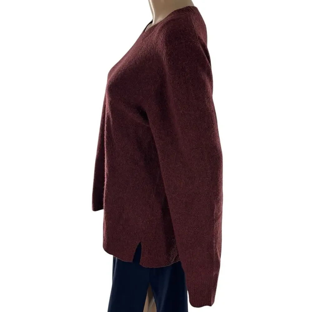 J. Crew Burgundy Extra Soft Yarn Crewneck Pullover Sweater